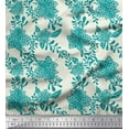 thumbnail image 1 of Soimoi Poly Georgette Fabric Leaves & Floral Artistic Printed Fabric 1 Yard 52 Inch Wide, 1 of 3