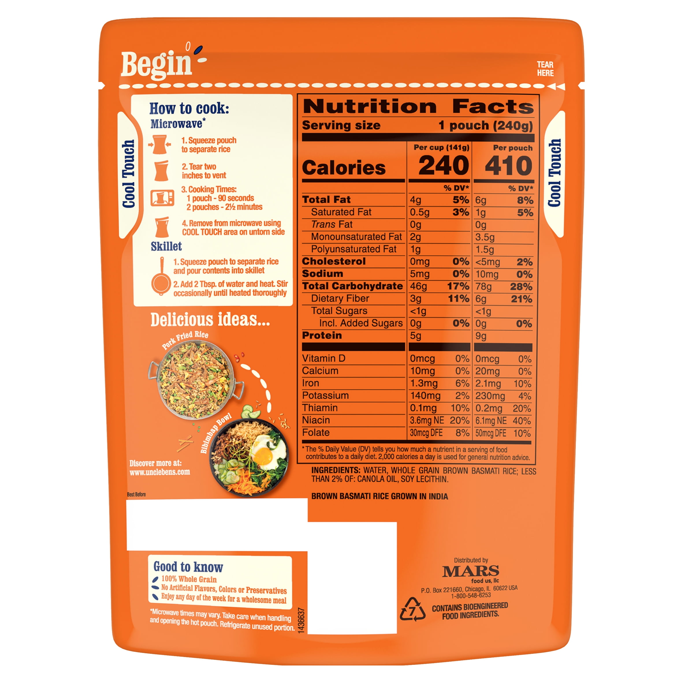 Uncle Ben's Ready Rice Brown Basmati Rice, 8.5 oz Side Item