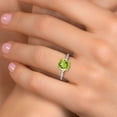thumbnail image 4 of Gem Stone King 10K Two Tone Gold Green Peridot and Lab Grown Diamond Engagement Ring for Women | 2.27 Cttw | Round 8MM | Gemstone August Birthstone | Size 7, 4 of 6