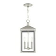 thumbnail image 6 of 20593-91 Livex Lighting Nyack - 3 Light Outdoor Pendant Lantern in Mid Century Modern Style - 8.25 Inches wide by 18.5 Inches high-Brushed Nickel, 6 of 13