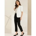 thumbnail image 4 of DARING DIVA Women's Lapel Collar Buttoned Summer Office Jacket XS White, 4 of 6