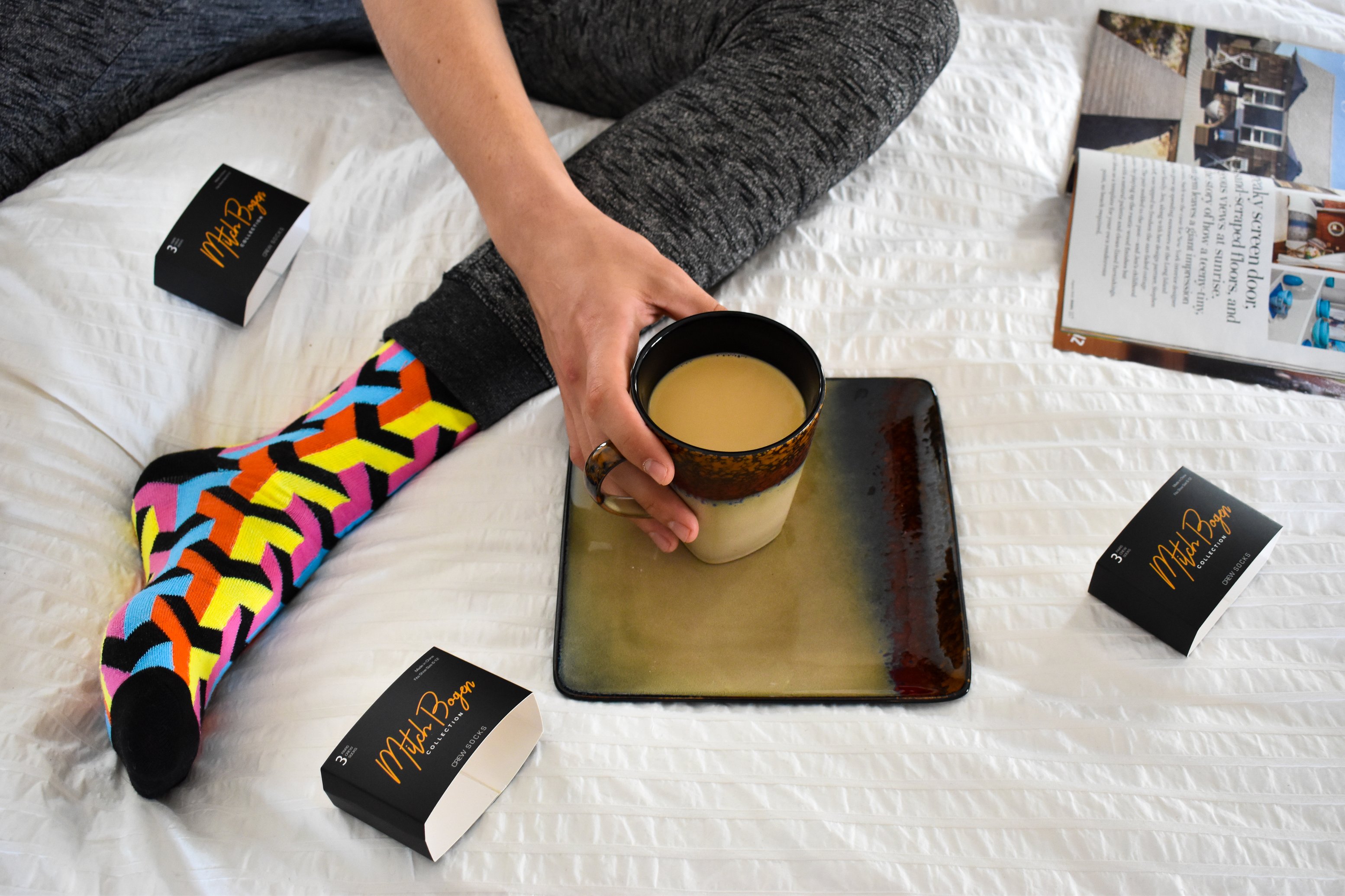 Knocker Men's Multi-Color Printed Dress Socks - 6 Or 12 Pairs - Size 10-13, Mid-Calf, Casual Crew