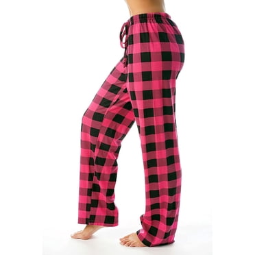 Qcmgmg Christmas Pj Pants Women Soft Sleepwear Comfy Women's Pajama Bottoms Buffalo Plaid Casual Womens Pajama Pants Wine S