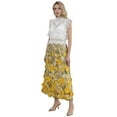 thumbnail image 6 of CHICWISH Women 3D Floral Applique Embroidery Maxi Skirt Elastic High Waist A-Line Garden Party Mesh Tulle Skirt Yellow, 6 of 8