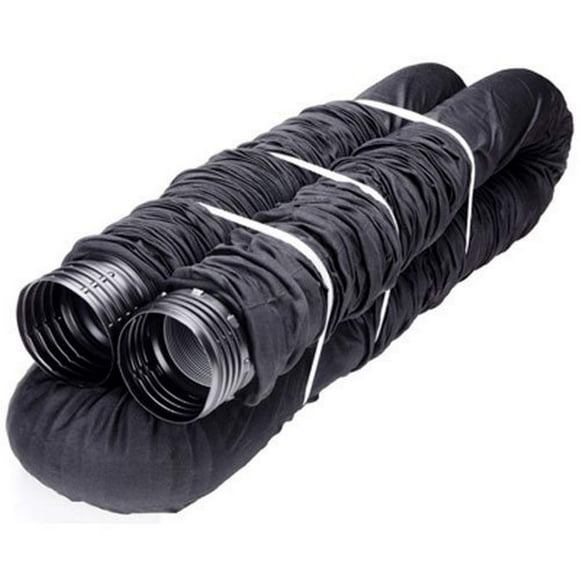 Tubo de desagüe flexible para jardinería, 10 cm x 7,5 m, perforado