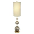 thumbnail image 3 of Lucas McKearn Marie Metal Table Lamp with White Linen Shade in Silver/Gold, 3 of 3