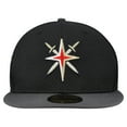thumbnail image 2 of Men's New Era Black/Gray Vegas Golden Knights Mesh Crown Two-Tone 59FIFTY Fitted Hat, 2 of 5