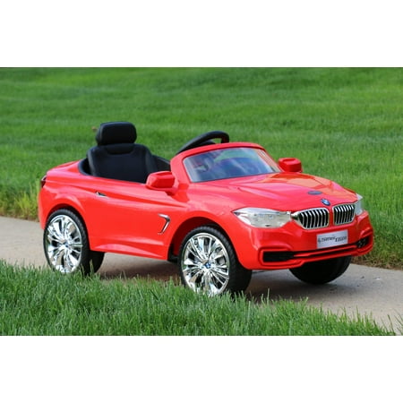 Driving Toy - BMW 4-Series Red - First Drive - 12v Kids Cars - Electric Power Ride On Car with Remote, MP3, Aux Cord, Led Headlights, and Premium Wheels