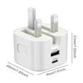 thumbnail image 4 of Enchufe del cargador del USB C que dobla el enchufe de carga de la pared del paladio 20W QC3.0 Reino Unido para el iPhone Samsung, 4 of 6