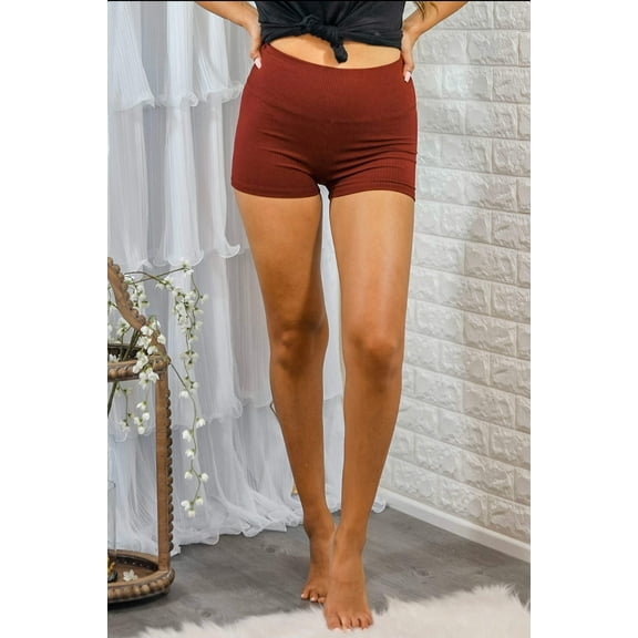 Shorty Shorts High Waisted Ribbed Shorts
