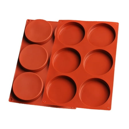 

KABOER Silicone Baking Pan 4 Inch Round Cake Mold Epoxy Disc Baking DIY Home Tool(6-cavity Round)