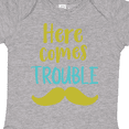 thumbnail image 4 of Inktastic Here Comes Trouble, Mustache, Moustache Boys or Girls Baby Bodysuit, 4 of 5