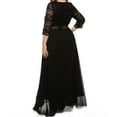 thumbnail image 4 of Njagoc3 Womens Long Sleeve V - Neck Lace Maxi Dress, Elegant Formal Gown, Wedding & Banquet Wear, 4 of 5