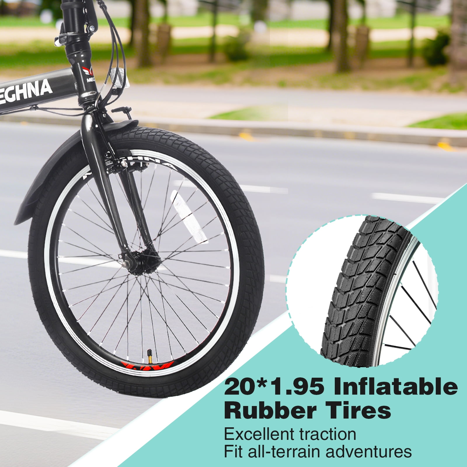 Ambifirner Folding Bike for Adults, 20 inch Foldable Bike 6 Speed, Lightweight Bicycle, Portable Fold Up Bike Men Women Teenagers City Commuters, 90% Pre-Assembled