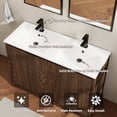 thumbnail image 4 of Eclife 48" Wood Bathroom Vanity Set with Double Sink Top, Faucet and Drain, Without Mirror,Dark Walnut, 4 of 10
