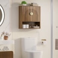 thumbnail image 6 of Aufeile Wood Medicine Cabinet, Modern Bathroom Wall Storage Cabinet with Adjustable Shelf, Walnut, 6 of 10