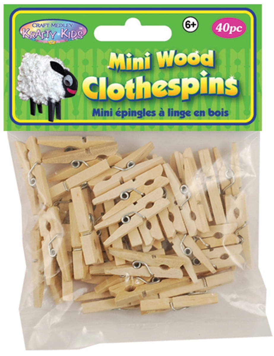 Mini Wood ClothespinsNatural 1.1875" 40/Pkg Walmart Canada