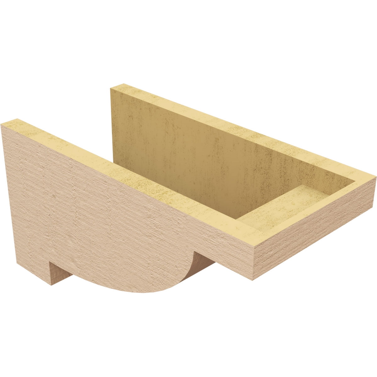 8"W x 16"D x 8"H Wide Alpine Rough Cedar Woodgrain TimberThane Corbel, Primed Tan