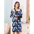 thumbnail image 4 of Pinspark Open Back Hospital Gowns for Women Post Shoulder Surgery Tear Away Snap Chemo Port Adaptive Clothing with Pockets, 4 of 6