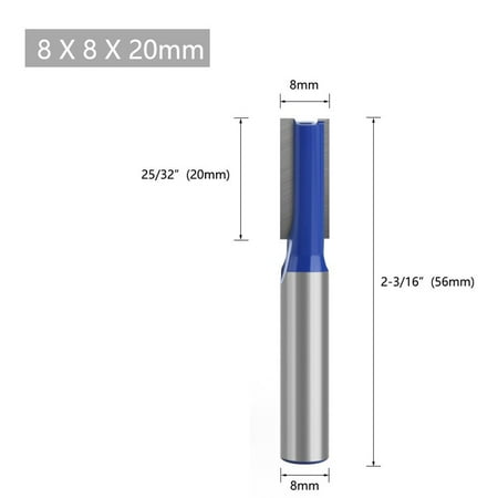 

8mm Shank Straight Router Bit Double Flute Wood Milling Cutter For Woodwork Tool
