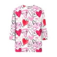 thumbnail image 5 of Viikei Valentines Day Womens Clothing Womens Valentines Shirts Women's Fashion Printed Loose T-shirt 3/4 Sleeves Blouse Round Neck Casual Tops, 5 of 5