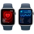 thumbnail image 3 of Apple Watch SE GPS + Cellular (2023, 2.ª generación) Caja de aluminio plateado de 44 mm con correa deportiva azul tormenta - M/L, 3 of 4