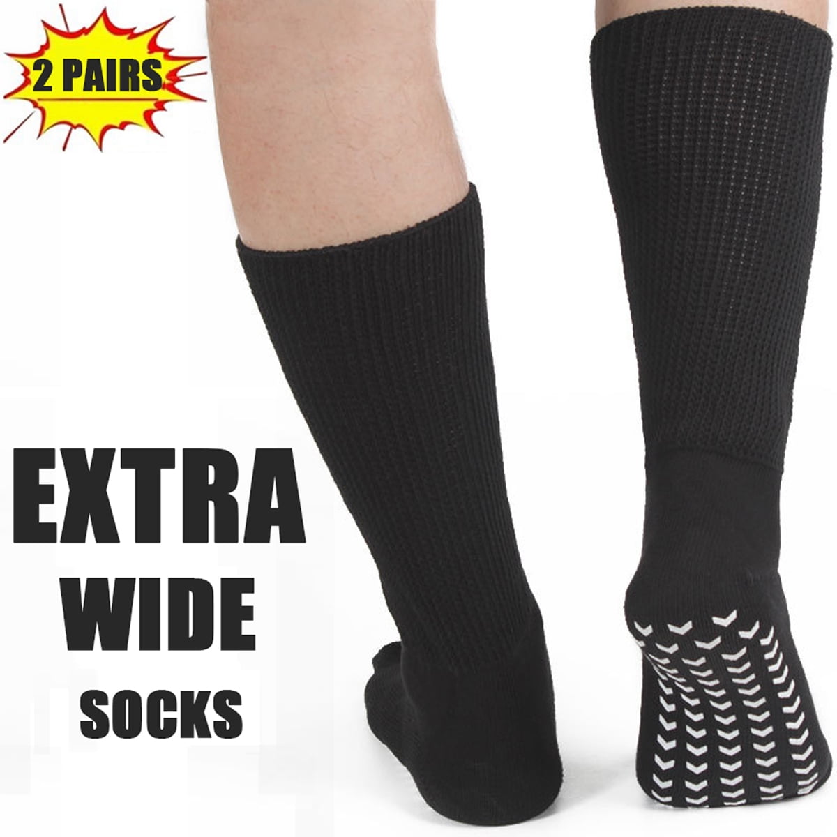 Tancuzo 2 Pairs Extra Wide Calf Socks,Plus Size Anti-slip Sock ...