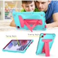 thumbnail image 4 of Epicgadget Case for Samsung Galaxy Tab A7 Lite 8.7 Inch SM-T220/SM-T225 Released 2021 - Dual Layer Hybrid Protective Case Cover with Kickstand (Teal/Pink), 4 of 5