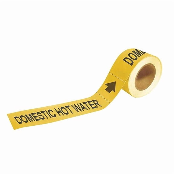 Brady Pipe Markr,Domestic Hot Water,2in H 73887