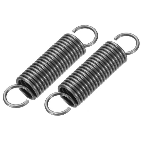 Uxcell Extension Spring, 2pcs Wire Diameter 0.1", OD 0.8", Free Length 3.5" Spring Steel Dual Hook Tension Springs, Grey