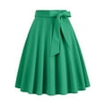 thumbnail image 5 of Ruimatai Women's Vintage A-Line Skirt Retro Hepburn Style Flared Tie Waist Midi Skirt Casual Party Work Skirt Soft Polyester All Season, 5 of 5