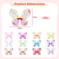 thumbnail image 5 of 12PCS Butterfly Fairy Wings, Sparkle Princess Wings Set, Colorful Costume Accessories for Parties, Glitter Costume Wings with Elastic Straps & Shimmering Patterns, Birthday Party Favors, 5 of 6