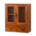 thumbnail image 1 of Lipstore Desktop Container Showcase Mini Jewelry Storage Box for Home Dresser Bedroom Brown, 1 of 8