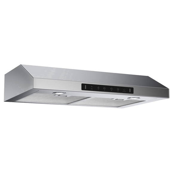 VIKIO 30 inch Under Cabinet Range Hood 900CFM Ducted Exhaust Fan, Touch Panel, Stainless Steel, Gesture Control, Silver