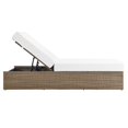 thumbnail image 3 of Lounge Chair Chaise, White, Rattan, Wicker, Outdoor Patio Balcony Cafe Bistro Garden Hospitality Restaurant, Modern Contemporary HB34601, 3 of 10