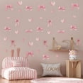 thumbnail image 4 of 64Pcs Cute Pink Bow Wall Stickers - Removable Bow Heart Wall Decals, Coquette Room Decor for Girls Bedroom Nursery, 4 of 7