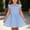 Light Blue, variant on Spazoro Girls Cute Dresses Bow Decor, Striped Hem Button Front Collared Puff Sleeveless Casual A-Line Dress for School Light Blue Size 5-6 T
