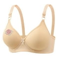 thumbnail image 1 of Puntoco Sujetadores sin aros para mujer, estilo sin aros de acero, estampados, con botones en el medio, transpirables, para uso diario, 1 of 4