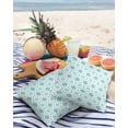 thumbnail image 3 of Pack of 2 Outdoor Pillow Covers, Teal Green Turquoise Moroccan Pattern Geometric Waterproof Square Throw Pillowcase Cushion Decorative Pillow Covers for Couch Patio Tent, 16x16 in, 3 of 6