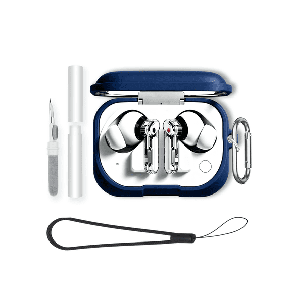 HYRACPO Soft Silicone Case for Nothing Ear (3a), Shockproof & Anti-Scratch Protective Cover, Anti-Lost & Dustproof-Blue