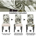 thumbnail image 6 of Dining Room Chair Covers Set of 6, Stretch Printed Parsons Chair Slipcovers Spandex Removable Washable Kitchen Chair Protector Cover for Dining Room, Hotel, Ceremony(Flowers), 6 of 6