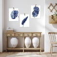 thumbnail image 3 of PixonSign Adhesive Wall Art Navy Blue Plam Leaves Posters, Set of 3 Nature Wilderness Tropital Botanical Illustrations Wall Decor, Flowers Canvas Prints for Home Decor - 11"x14", 3 of 5
