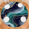 thumbnail image 2 of Blue Green Gold Marble Pattern Round Fitted Tablecloth with Elastic Edge,Dining Table Cover Waterproof,Outdoor Round Tablecloth for Camping,Dining,Indoor and Outdoor, 2 of 7