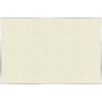 Pemberly Row Vinyl 4' x 5' Bulletin Board with Aluminum Frame in Ivory