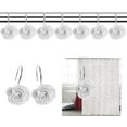 thumbnail image 2 of Newsoul Shower Curtain Hooks,12PCS Anti-Rust Decorative Resin Shower Curtain Hooks Rings Rose Shape for Bathroom (White), 2 of 6