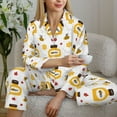 thumbnail image 4 of Wukai Bees and Flowers Print Women's Pajama Set - Soft Long Sleeve Sleepwear for Comfort and Style-Medium, 4 of 9
