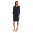thumbnail image 1 of R&M Richards Ensemble Robe Veste à Paillettes Longueur Genou pour Femmes, Marine, 8, 1 of 3