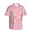 thumbnail image 2 of Balery Pink Flamingos and Flowers Print Men's Hawaiian Shirts Short Sleeve Beach Shirt Relaxed Fit Vacation Button Down Shirts-XX-Large, 2 of 9
