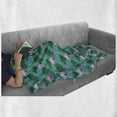 thumbnail image 5 of Blue and Pink Soft Flannel Fleece Throw Blanket, Graphic of Lotus Flowers and Leaves, Cozy Plush for Indoor and Outdoor Use, 60" x 80", Green Baby Pink, by Ambesonne, 5 of 5