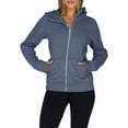 thumbnail image 3 of Womens Zip Up Hoodies Fleece Jackets Oversized Sweatshirts Fall Fashion Outfits Sweaters Winter Clothes Slate Blue XXL, 3 of 9